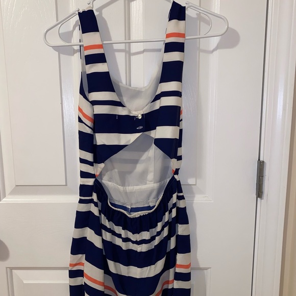 Backless Sailor Striped Romper - Picture 2 of 3